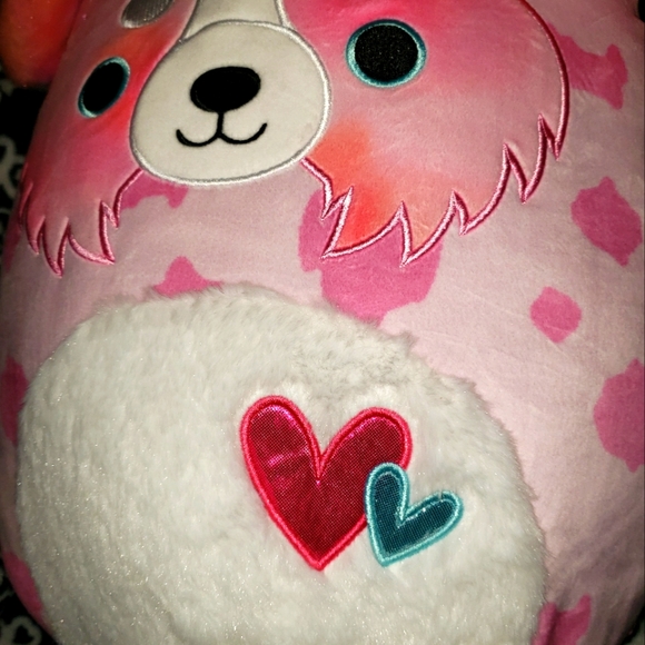 Squishmallows 14" Magnis Pink Australian Shepard Dog hearts Valentine's 2023 NWT - Picture 6 of 7